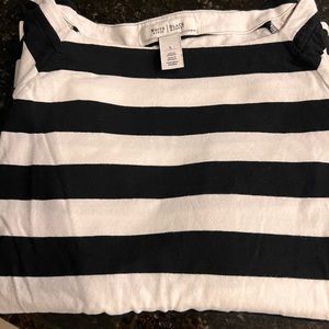WHBM black/white striped 3/4 sleeve shirt